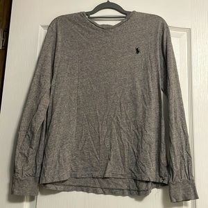 Grey long sleeve polo shirt M